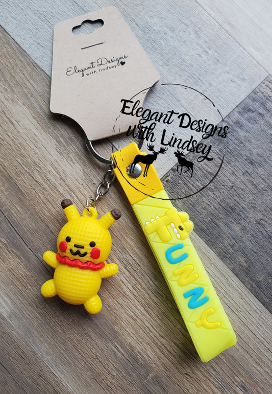 Yellow Antenna Guy Keychain