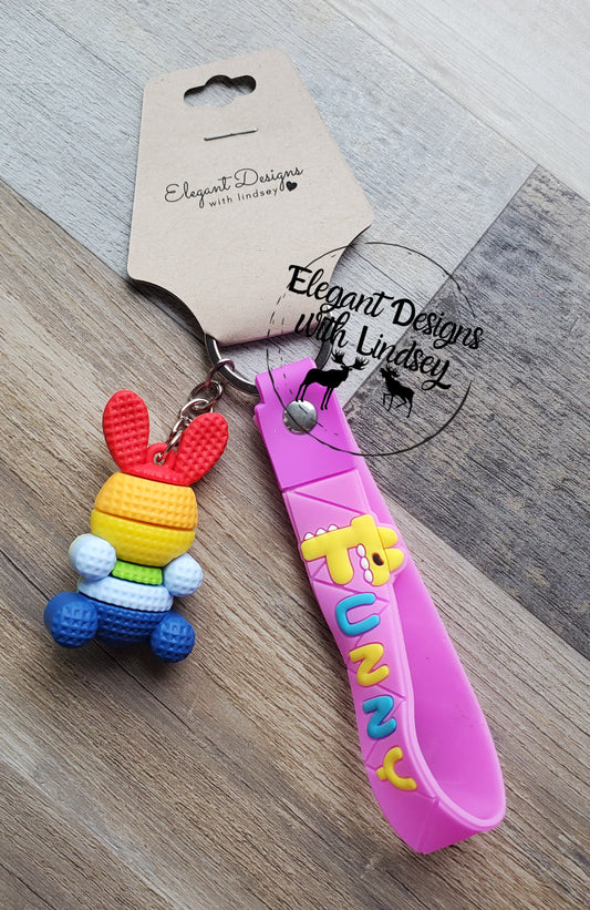 Rainbow Bunny Keychain