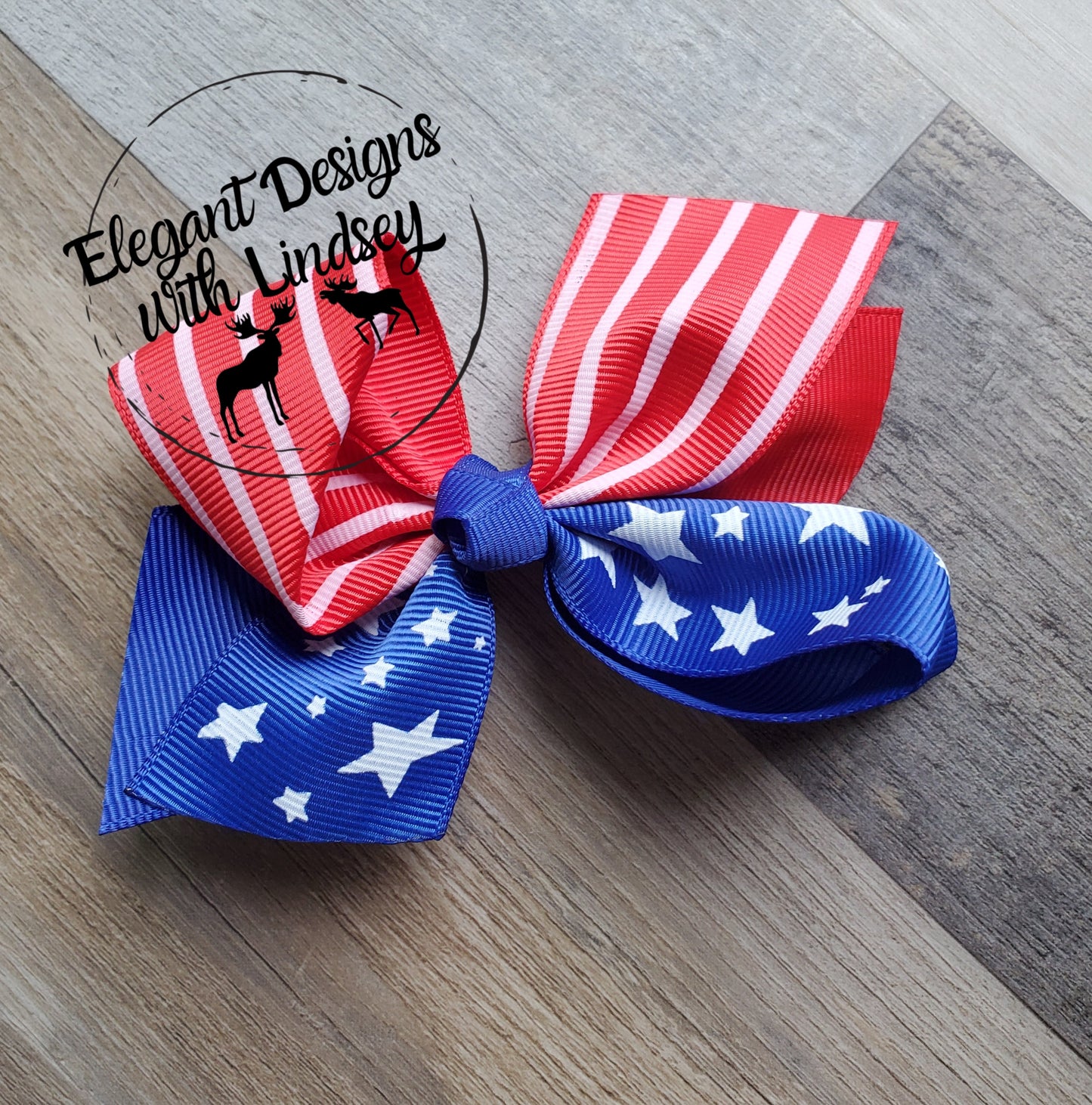 Patriotic Children's Alligator Clip Ribbon Hair Bow Mixed Stars