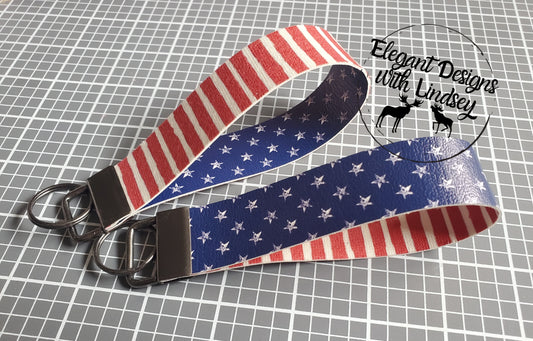 Patriotic Key Fob Wristlet Keychains