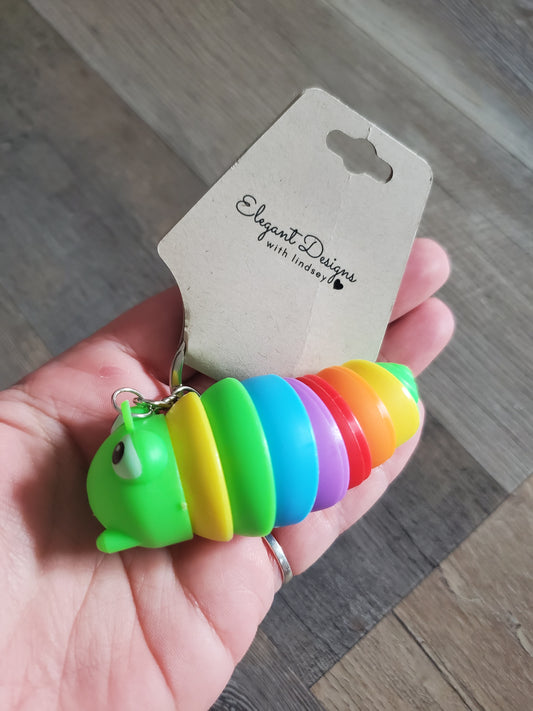 Green Head Caterpillar Keychain