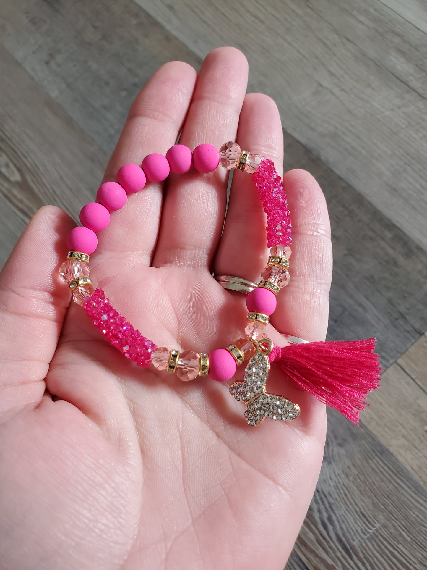 Dark Pink Butterfly Bracelet