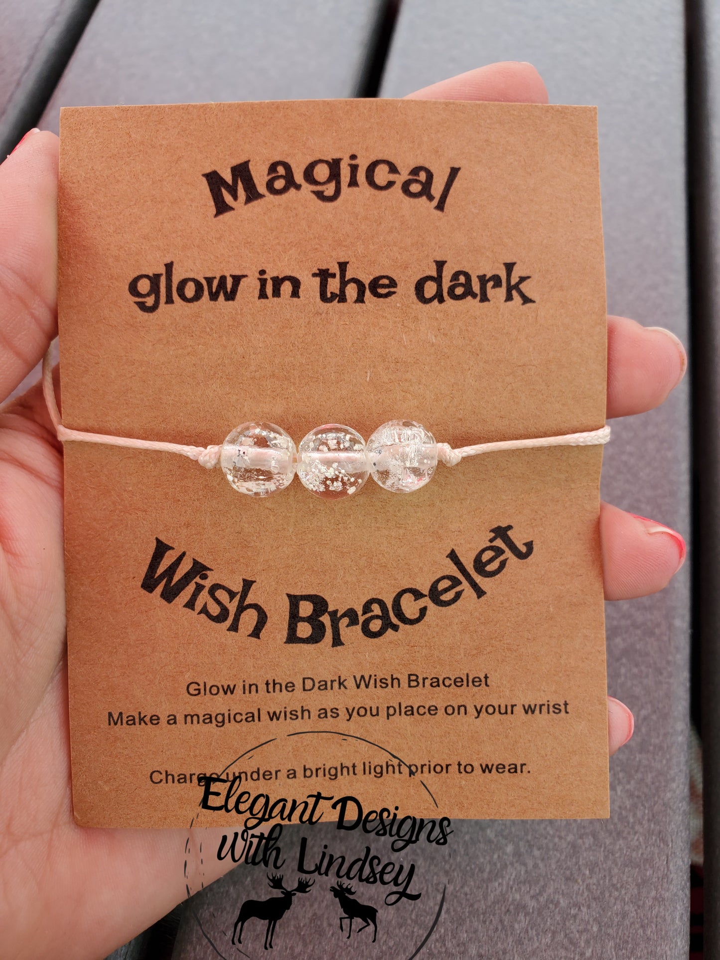 Glow In The Dark Wish Glass Beads Bracelet