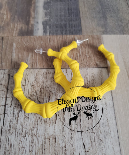 Bright Yellow Hoop Earrings