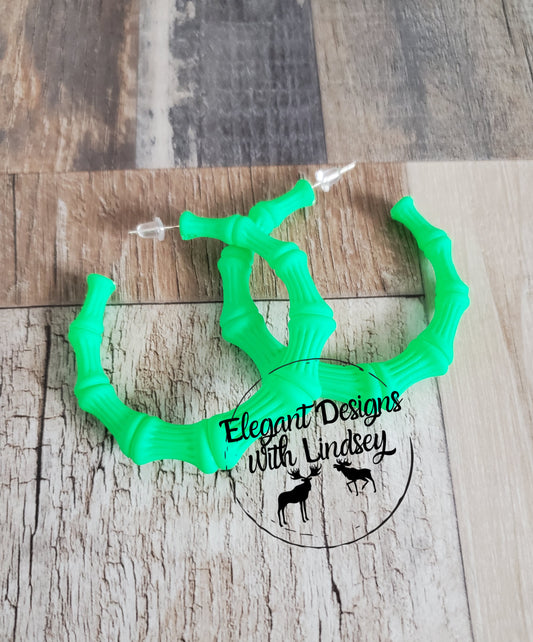 Lime Green Hoop Earrings