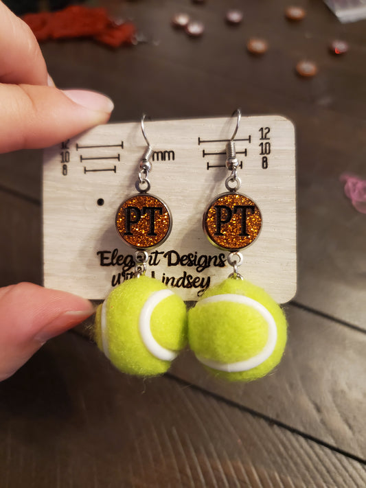 Tennis Ball Bead Earrings (pre-order)