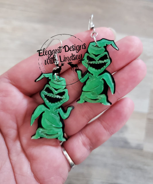 GLOW-IN-THE-DARK Boooogie Acrylic Earrings