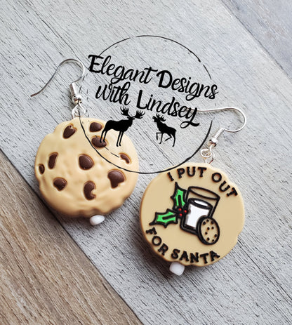 Cookies for Santa Silicone Bead Earrings