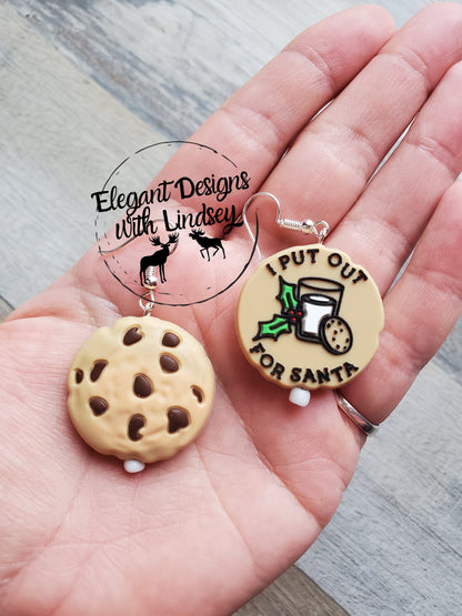 Cookies for Santa Silicone Bead Earrings