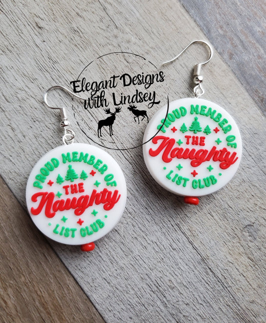 Naughty List Club Silicone Bead Earrings