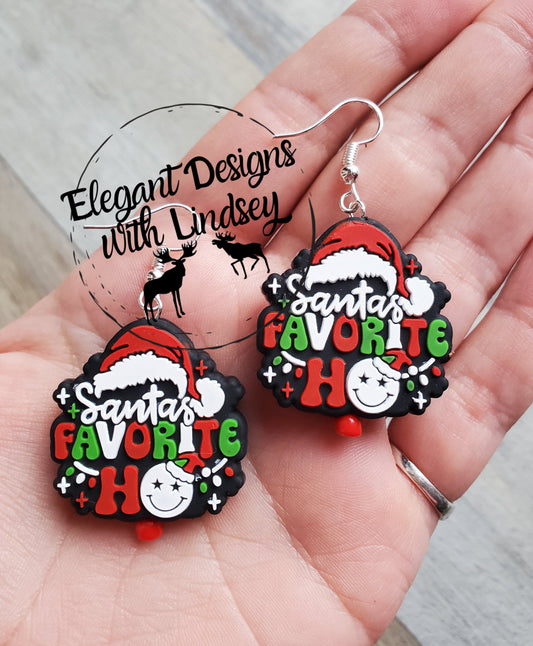 Santa's Favorite Ho Silicone Bead Earrings