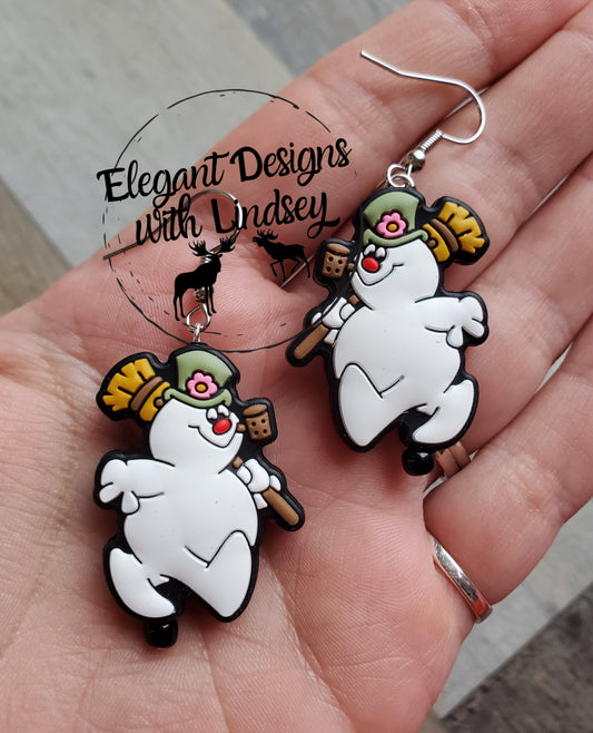 Snowman Silicone Bead Earrings