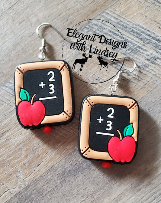 Chalk Board Silicone Bead Earrings