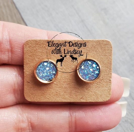 Light Blue Dusty Acrylic Stud Earrings