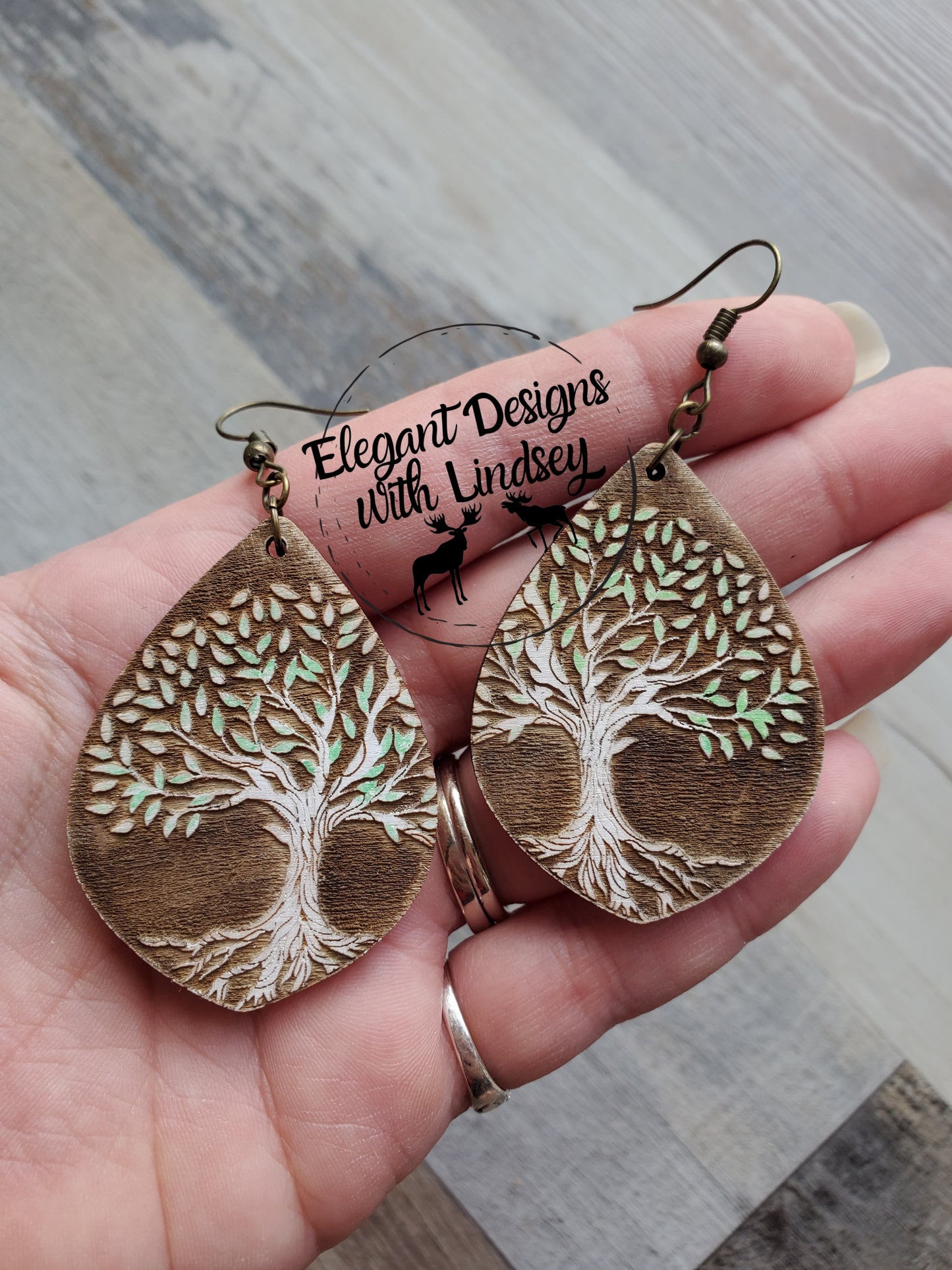 Rustic Tree Wood Earrings