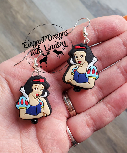 Snow Girl Silicone Bead Earrings