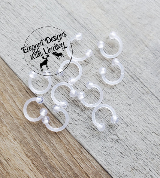 Acrylic Horseshoe Barbell Earrings 10pk