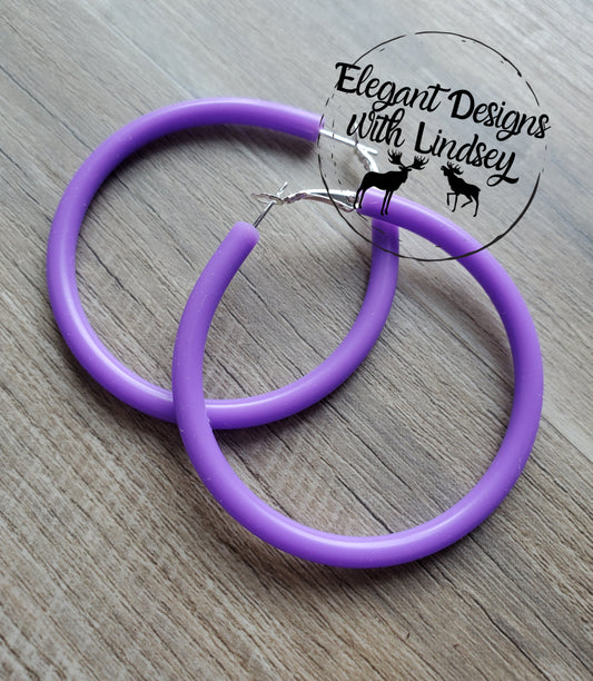 Pool Party Purple Hoop Earrings