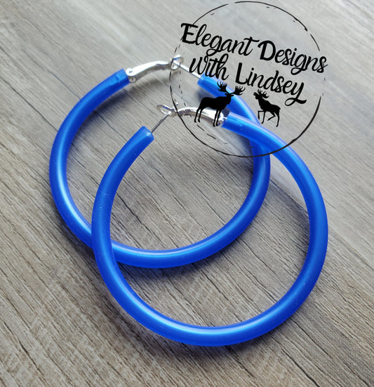 Pool Party Royal Blue Hoop Earrings