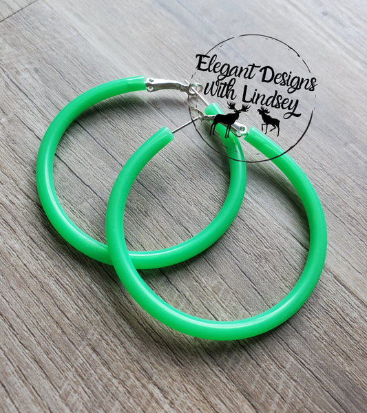 Pool Party Green Hoop Earrings