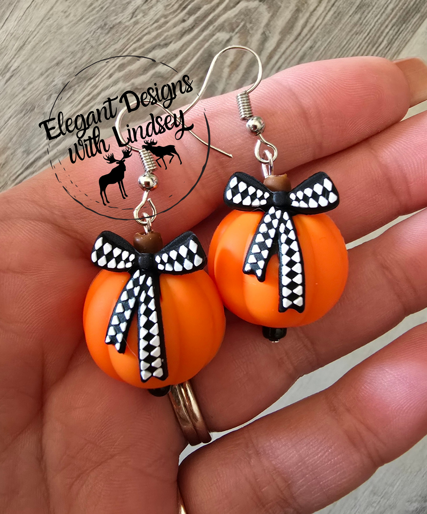 Orange 3D Pumpkin Silicone Earrings