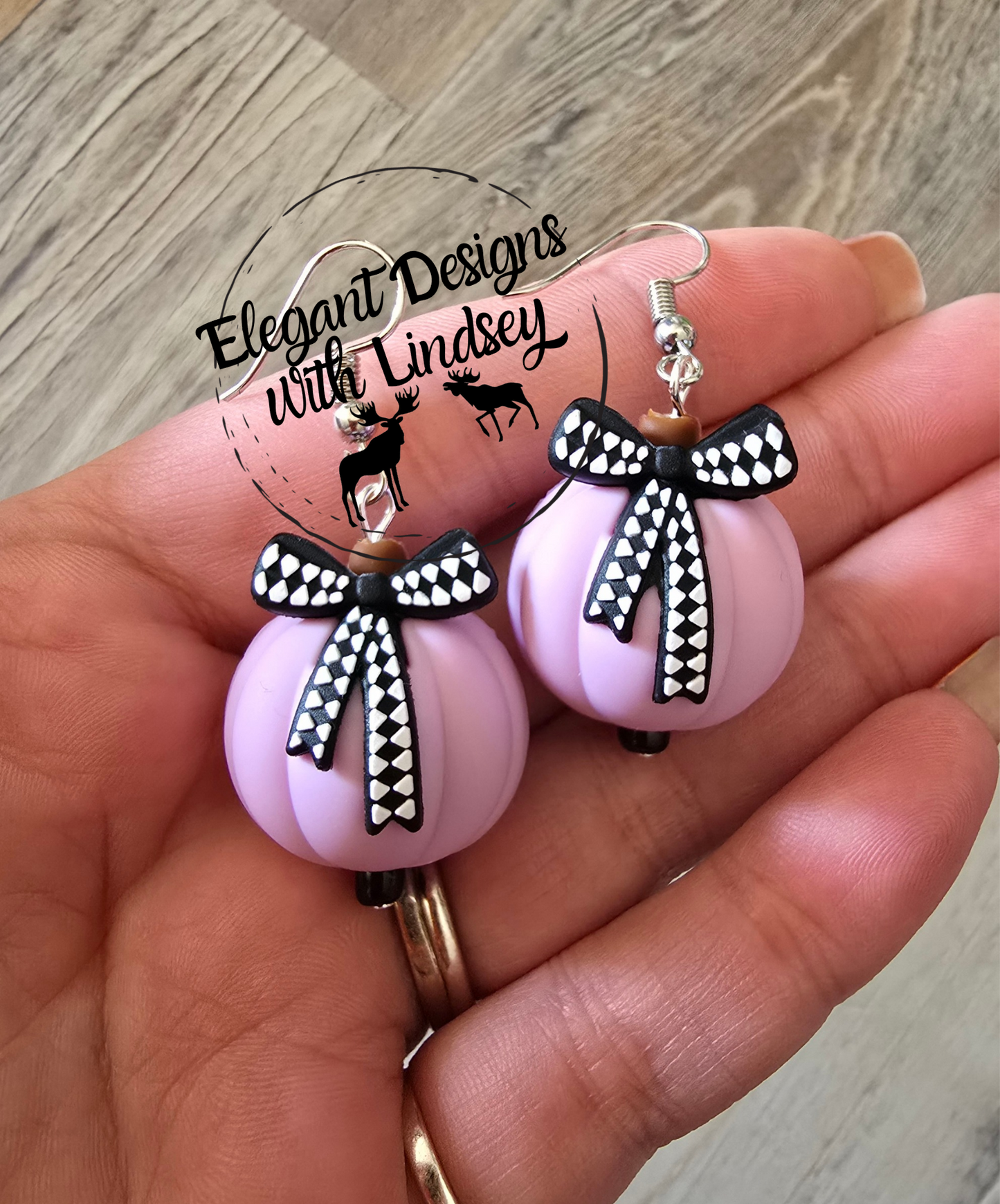 Purple 3D Pumpkin Silicone Earrings