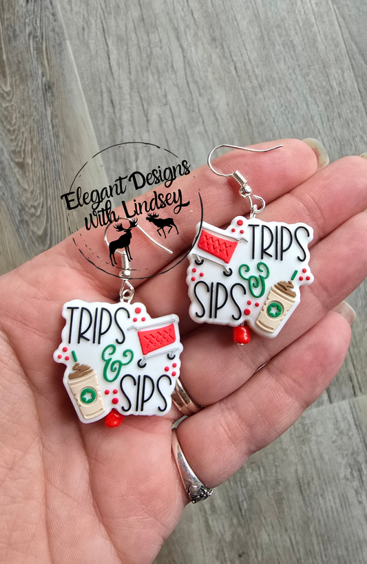 Sips & Trips Silicone Bead Earrings