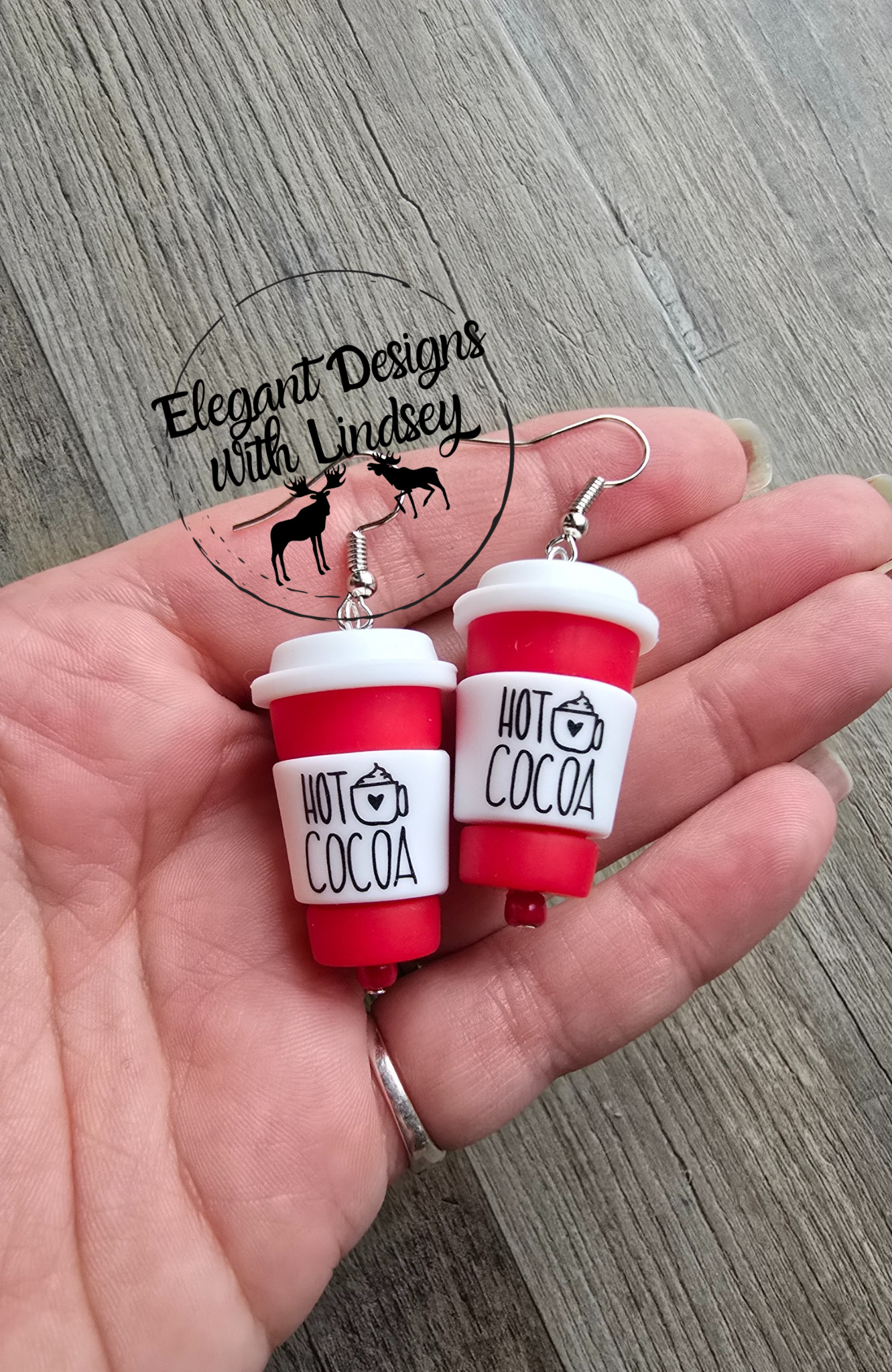 Hot Cocoa 3D Coffee Silicone Bead Earrings