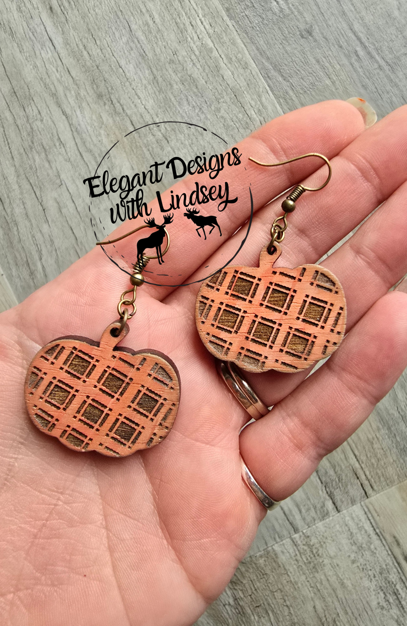 Pumpkin Cutout Wood Earrings