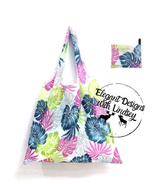 Foldable Shopping Bag- (Leaves)