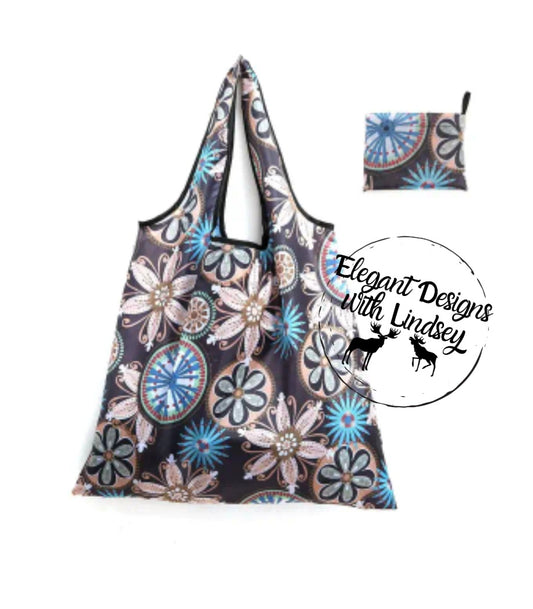 Foldable Shopping Bag- Print 5 (Brown)