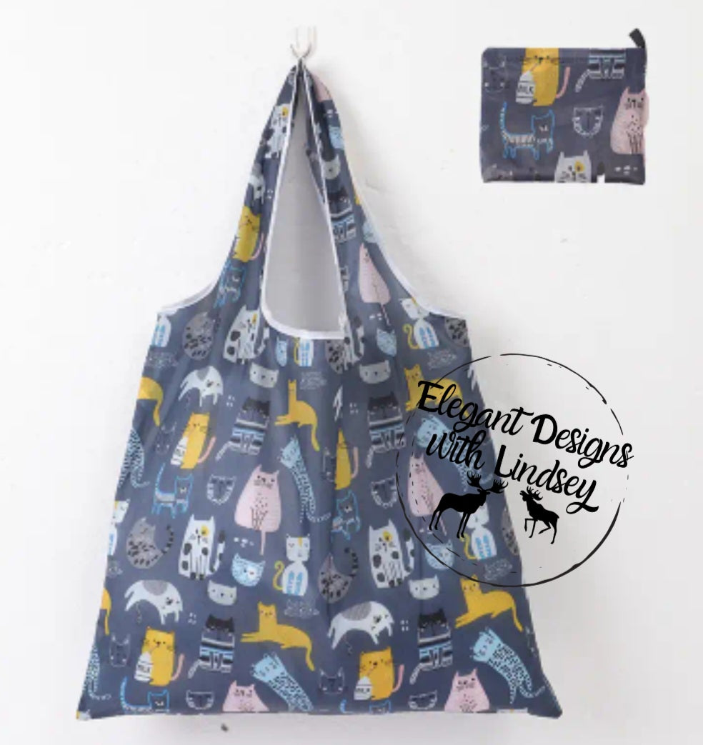 Foldable Shopping Bag- (Cats)