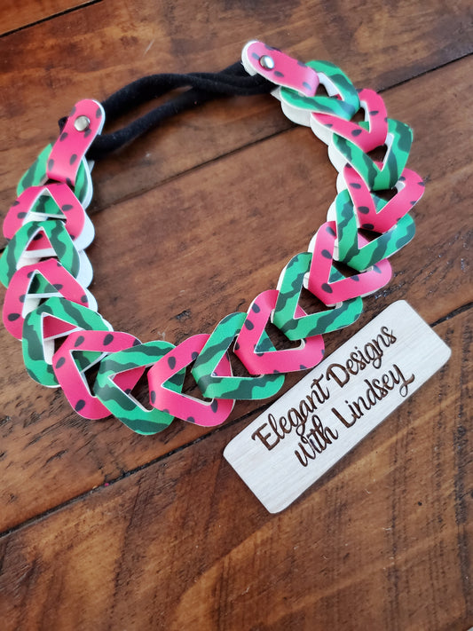 Child's Watermelon Linked Faux Leather Headband