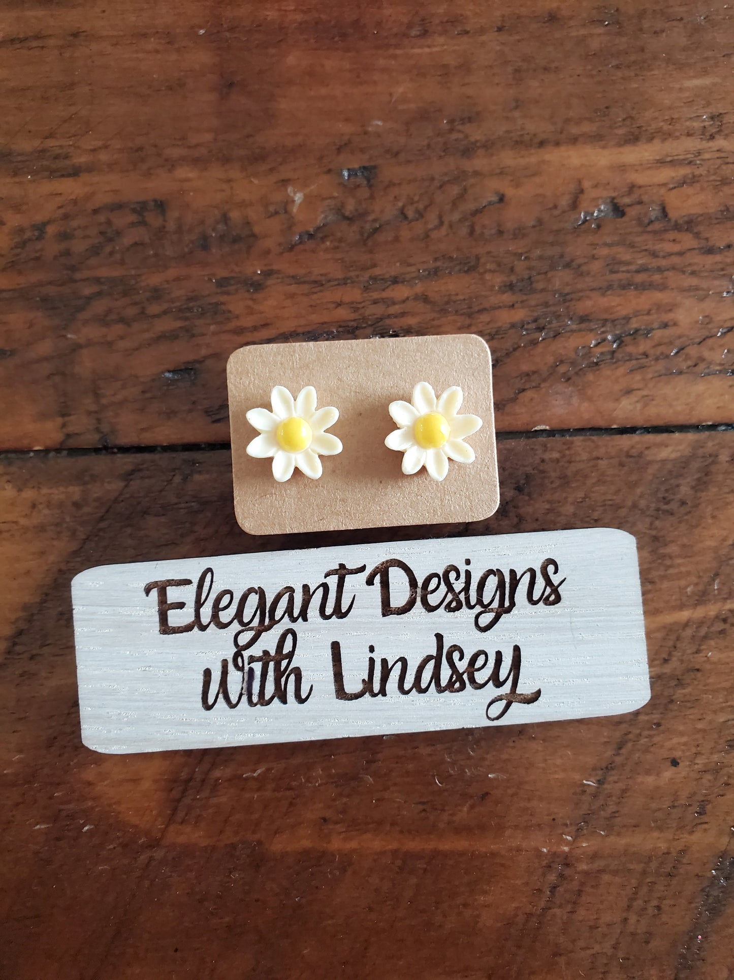 Children's light yellow flower Stud Earrings