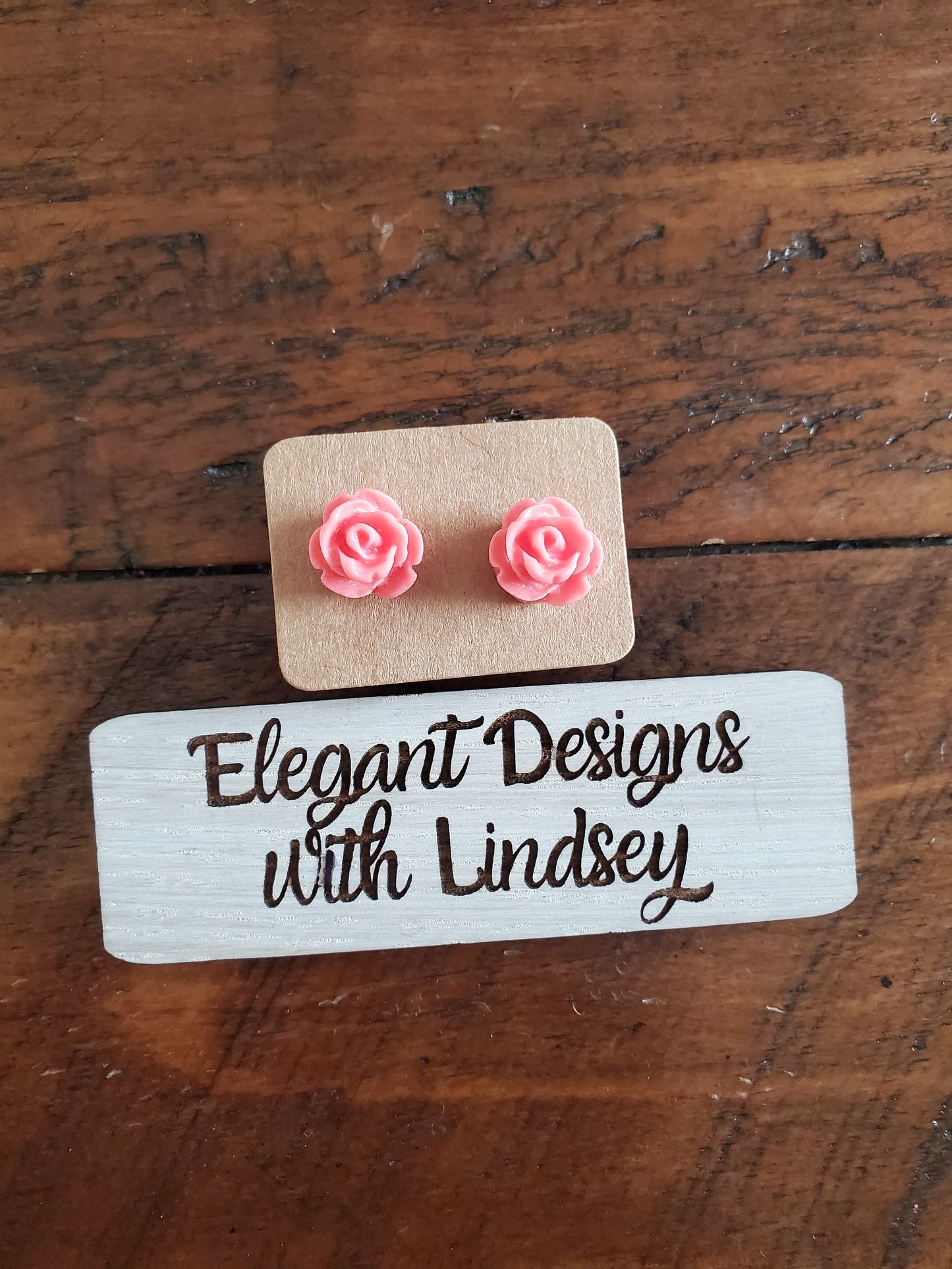 Children's coral rose Stud Earrings