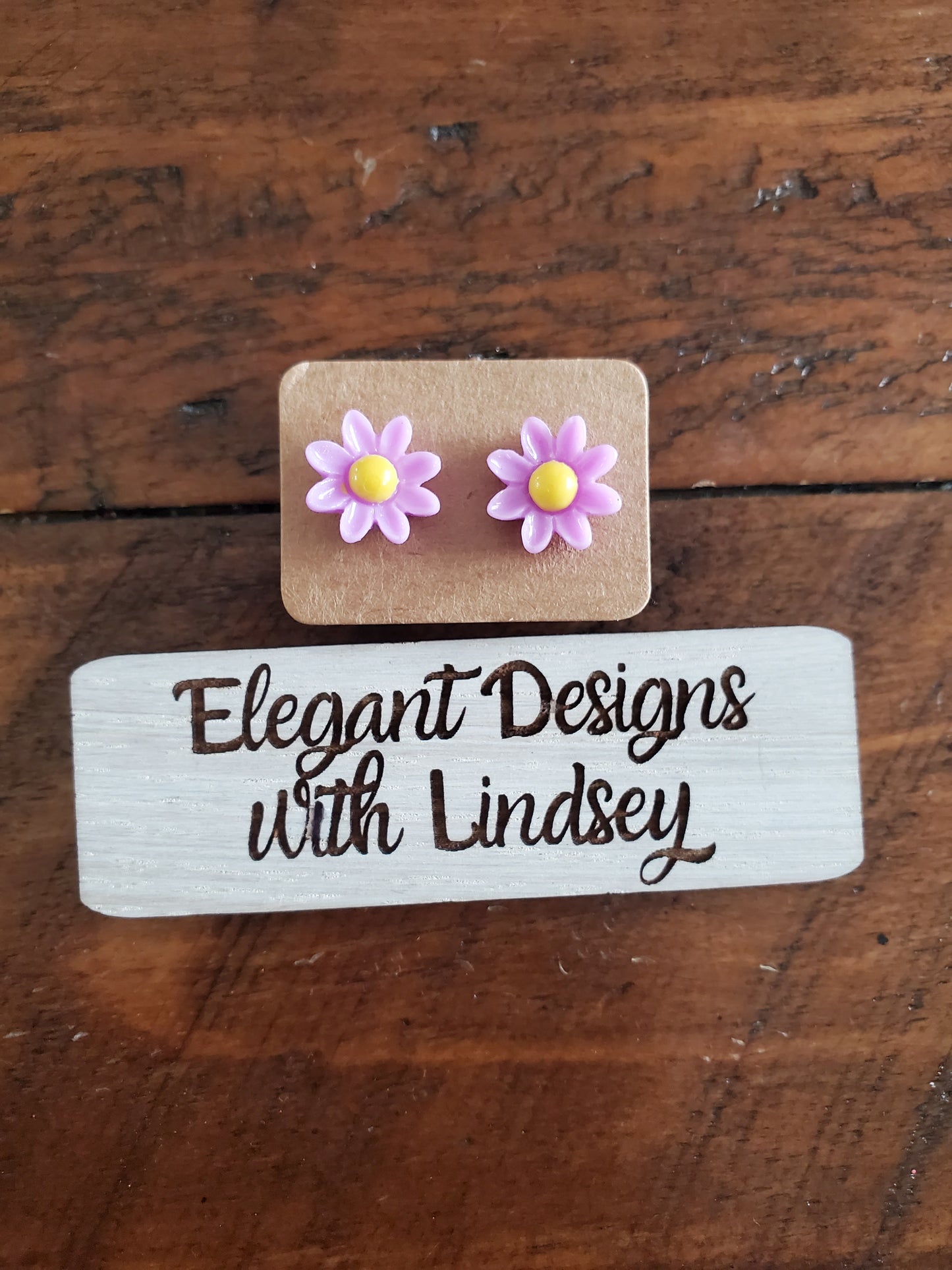 Children's purple flower Stud Earrings