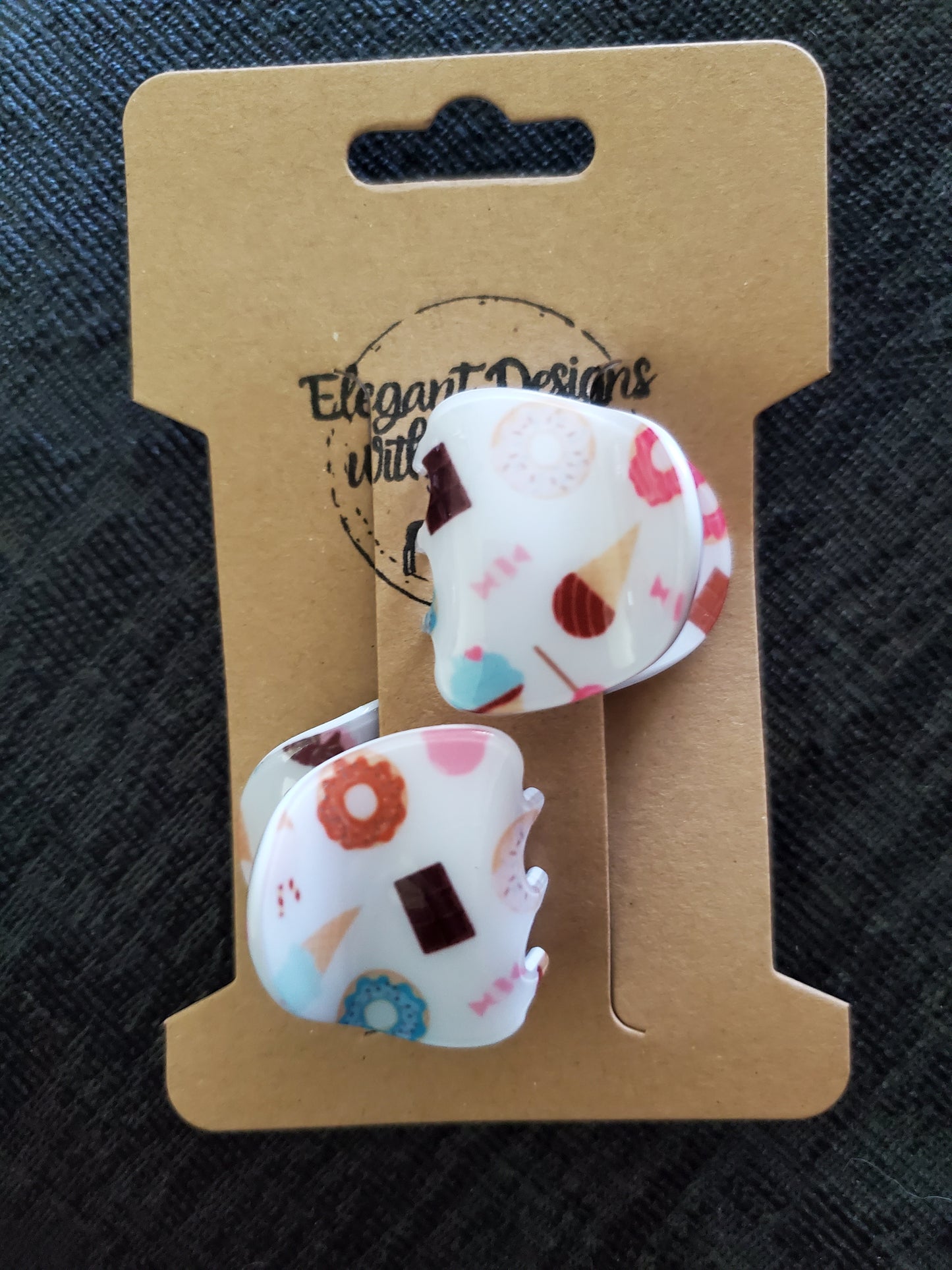 2pk Mini Sweets Hair Clips