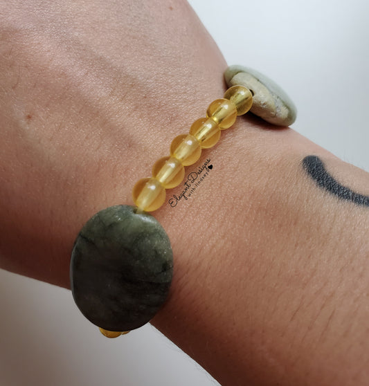 Dark green stone bracelet