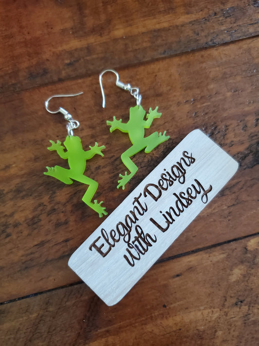 Frog Acrylic Earrings