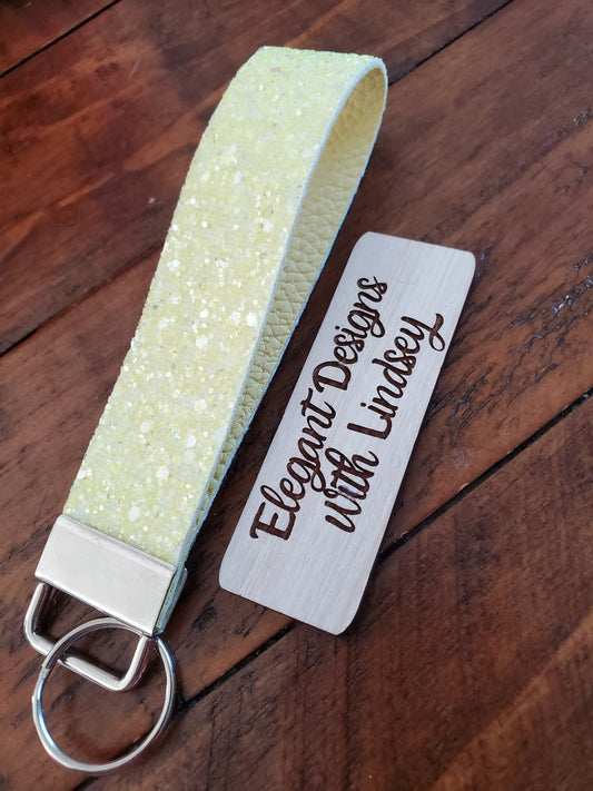 Pastel Yellow Key Fob Wristlet Keychains