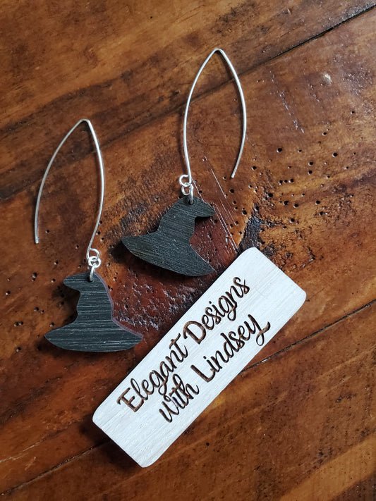 Witch hats Wood Earrings