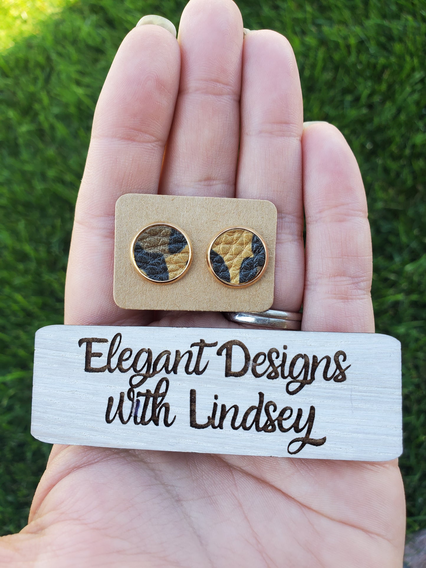 Large print Cheetah Stud Earrings