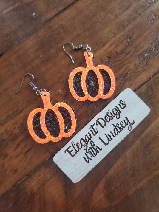 Pumpkin cut-outs faux leather earrings