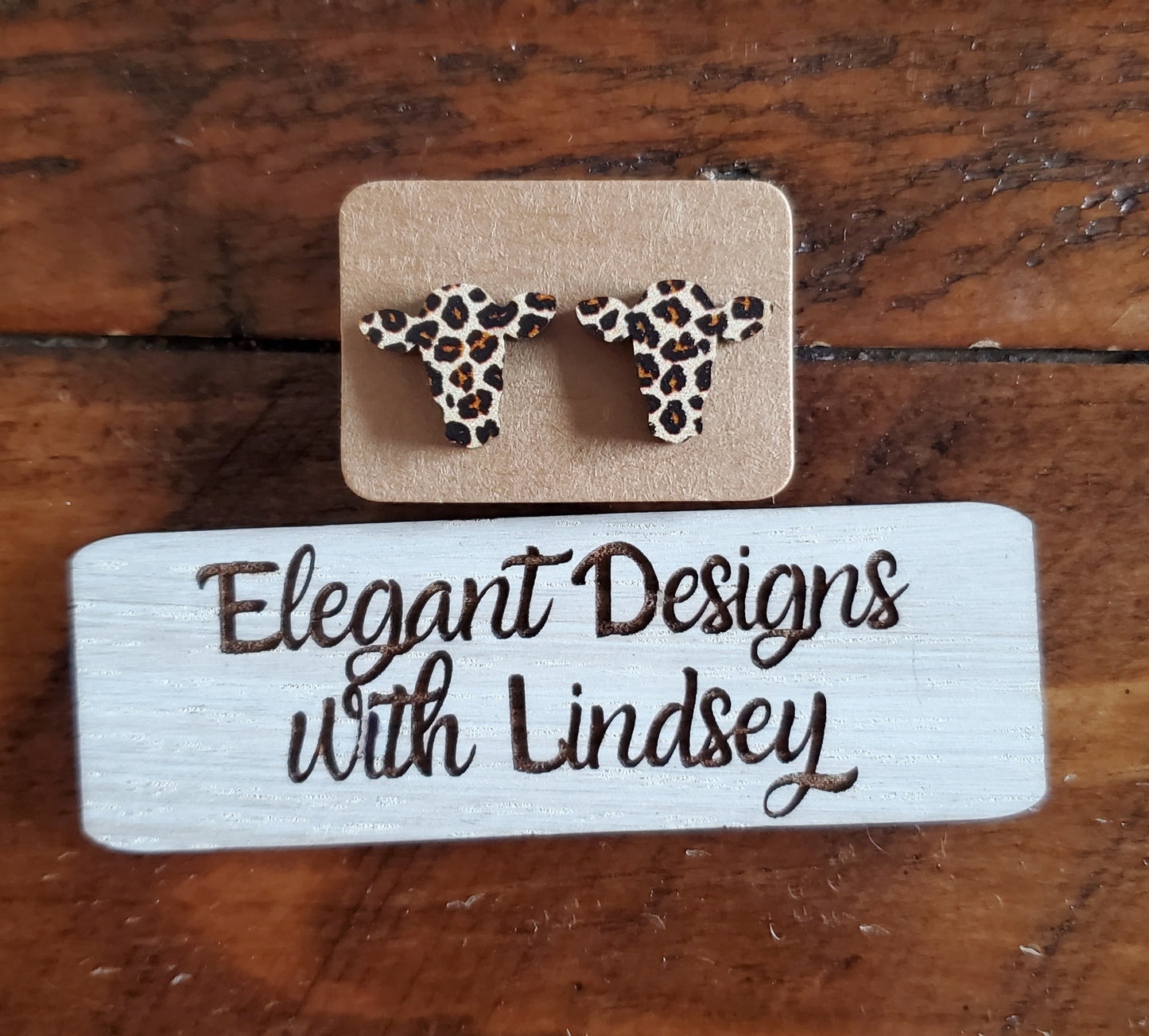 Cheetah print cow Stud Earrings