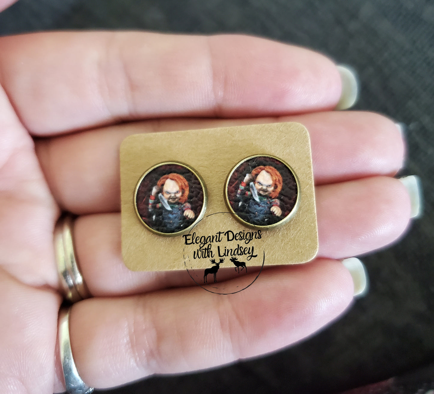 Scary Doll Stud Earrings