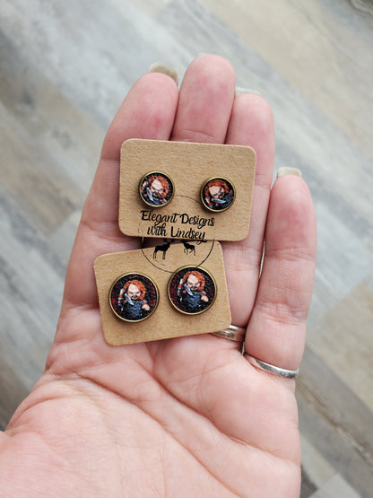 Scary Doll Stud Earrings