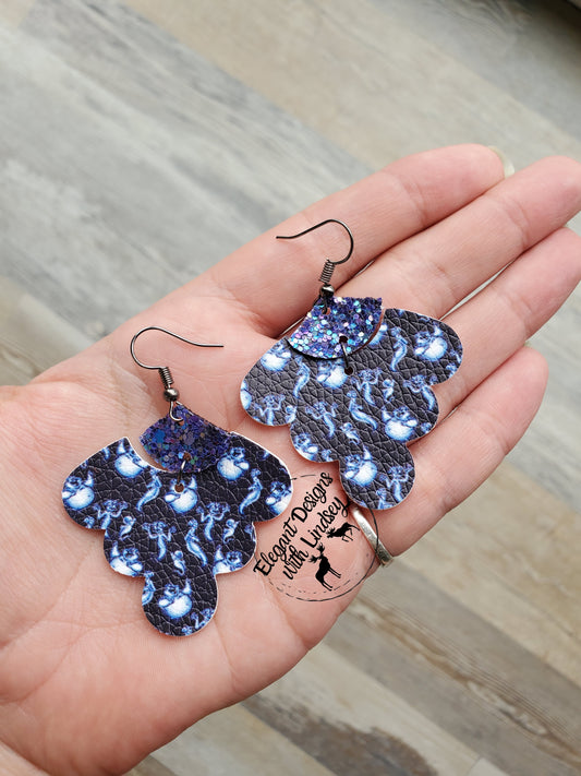 Morgan ghosts Faux leather earrings