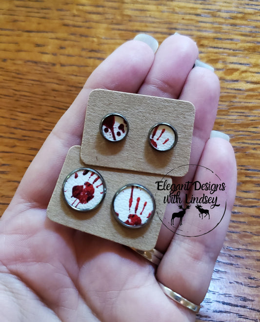 Blood Splattered Stud Earrings