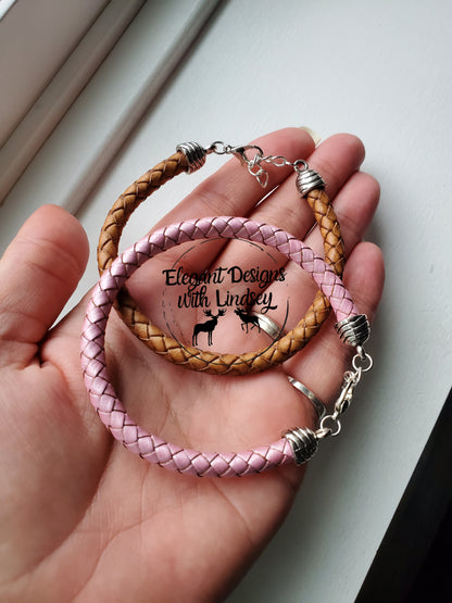 Braided Cord Genuine leather bracelet