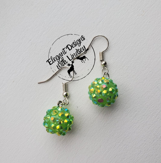 Green bead earrings